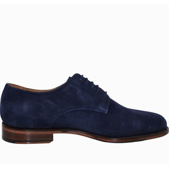 Cole Haan 8.5 M Cambridge Plain Oxford Blue Suede Leather Lace-Up Almond Toe - Picture 3 of 13
